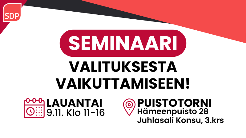 Valituksesta vaikuttamiseen -seminaari lauantaina 9.11.